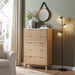 Fluted Dresser 48Inch OakFinish ContouredMarbleTop
