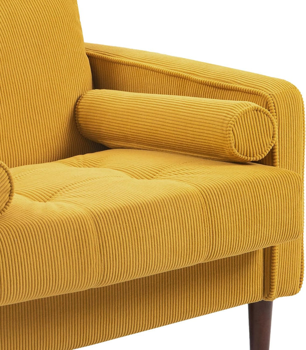 Oversized Accent Chair Set of 1, Corduroy Fabric Mid Century Modern Armchair with Large Seat for Living Room Bedroom Reading