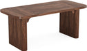 Dining Table for 4-6, Rectangular Wood Kitchen Tables with Double Pedestal, 62-Inch Dinner Tables for Dining Room, Living Room, Easy Assembly, Only Table (Dark Brown)