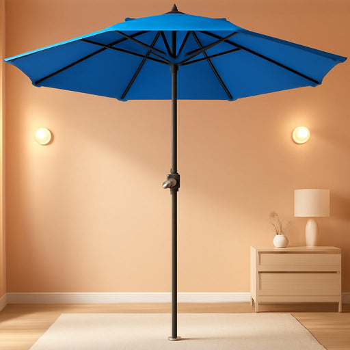 10Ft Patio Umbrella, 3 Tier Outdoor Market Table Umbrellas with 8 Fiberglass Ribs and Push Button Tilt, Windproof, Vented Canopy, UV Protection for Deck, Pool, Backyard