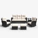 6 Pieces Outdoor Patio Furniture Set, Rattan Wicker Sectional Swivel Rocker Chairs Sets