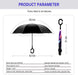 49/56 Inch Inverted Reverse Upside down Umbrella, Extra Large Double Canopy Vented Windproof Waterproof Stick Golf Umbrellas with C-Shape Handle.