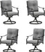 Patio Swivel Chairs, Metal Armchairs W/Cushions, 4PCS