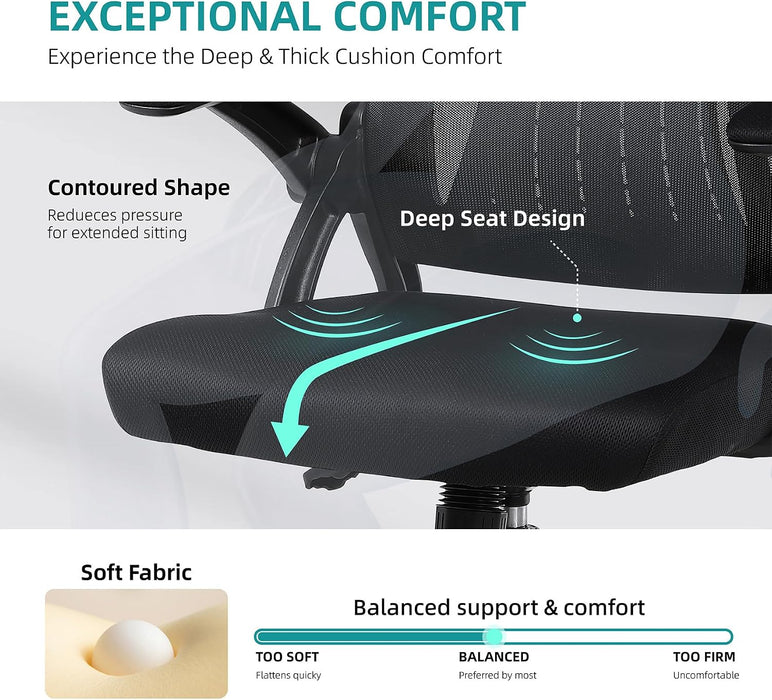 Ergonomic Office Chair, Mesh Desk Chair with Lumbar Support