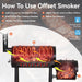 Offset Smoker Charcoal Grills with 28 Inch Cook Chamber, Barrel Smoker and Charcoal Grill Combo, 512 Sq. In. Space Barrel Smoker Grill for Outdoor BBQ Patio Backyard Cooking