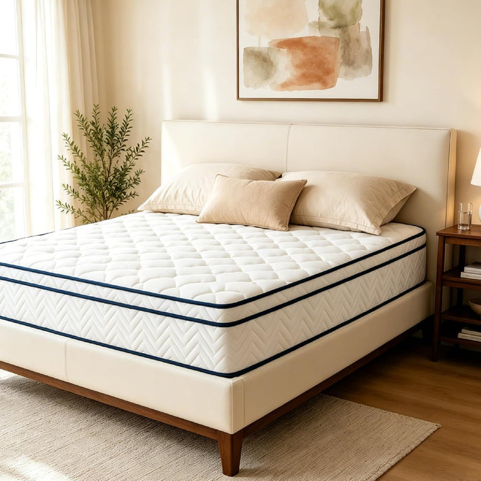 12 Inch Full Size Mattress, Hybrid Mattress in a Box, Memory Foam Mattress&Pocket Springs, Medium Plush, Pressure Relief & Motion Isolation, Certipur US Certified