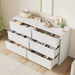 Antique White 47In Sixfold Drawer Dresser Collections
