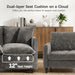 52Inch Compact Loveseat With Ottoman Grey Chenille