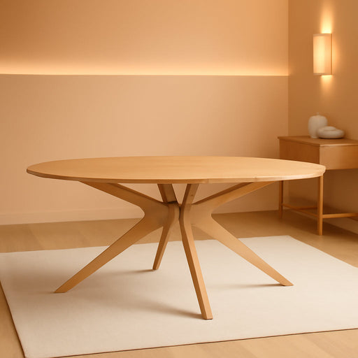 EEI-3849-OAK Crossroads 71" Oval Wood Dining Table, Oak