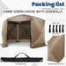 12X12 Pop up Canopy Gazebo, Outdoor Canopy Tent Screen House with 6 Sidewalls and Netting for Camping, Waterproof, UV Resistant, Ez Set-Up Party Tent with Carrying Bag and Ground Stakes,Khaki