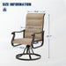 Patio Swivel Chairs Set of 4,Padded High Back Outdoor Chairs,Brown