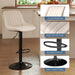 Adjustable Faux Leather Bar Stools Set of 3, Beige | Swivel, Counter Height, Back & Footrest, Armless, PU, Modern, Kitchen Island Stool, Upholstered Dining Room Chair