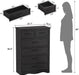 Black Farmhouse Dresser for Bedroom, Modern 6 Chest of Drawers, 44" Tall Chest of Drawers W/Brushed Metal Handle, Wood Closet Organizers and Storage Cabinet for Bedroom, Living Room, Hallway