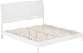 , Valencia King Solid Wood Low Profile Sleigh Platform Bed, White