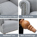 Blue Upholstered Coastal Accent Chair Nailhead Trim