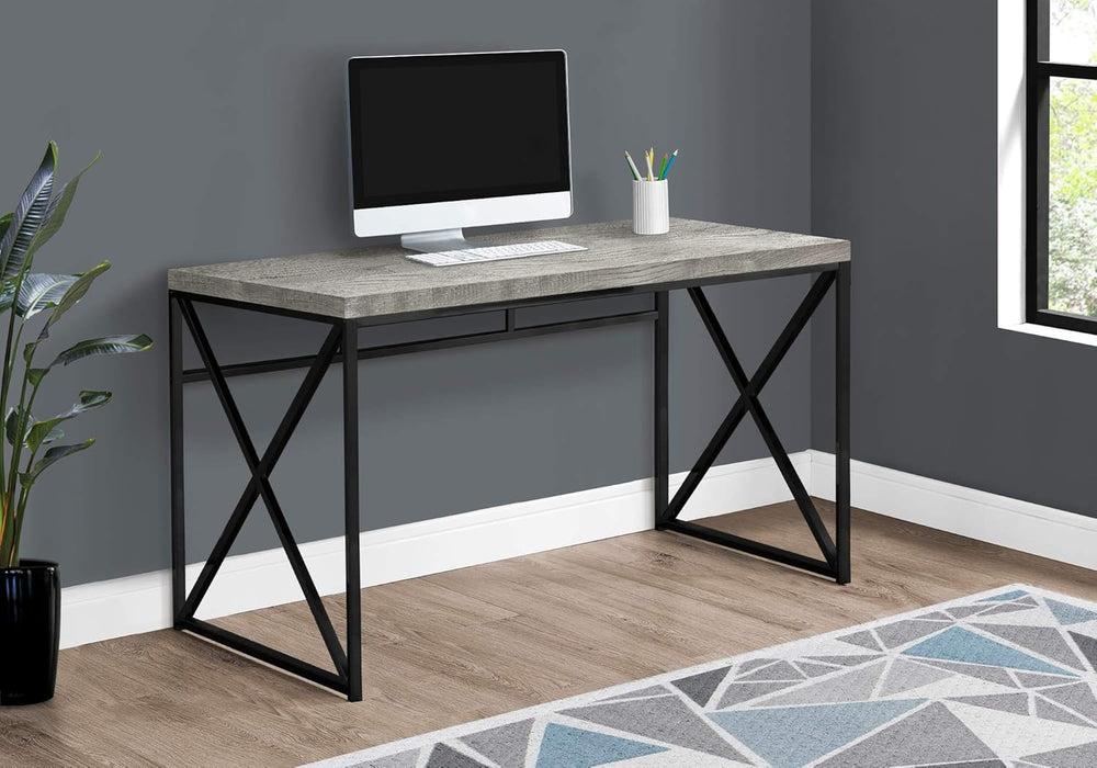 I 7451 Computer Desk, Home Office, Laptop, Work, Metal, Laminate, Grey, Black, Contemporary, Modern