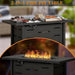 4-Piece PE Wicker Patio Set with 43" Propane Fire Pit Table, Grey