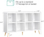 8-Cube Bookshelf 2 Tier Modern Bookcase with Legs, 11In Shelf Opening, 47" Wood Bookshelves Storage Organizer Shelf, Freestanding Open Book Shelves for Bedroom Living Room Office, White
