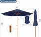 9Ft Outdoor Patio Umbrella, Market Table Umbrella with Crank and Easy Push Button Tilt, Wood Grain Frame, UPF 50+ for Pool, Garden, Deck, Backyard