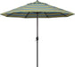 12-Year Protection 9-Ft Outdoor Patio Umbrella, Sunbrella Fade-Resistant Acrylic Fabric, Auto Tilt and Crank, Heavy-Duty Aluminum Frame/ Reinforced Ribs, Bronze Pole, Astoria Lagoon