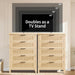 Fluted Dresser for Bedroom with 5 Drawers, 42.9 in Tall Chest of Large Drawers with Large Clothes Storage Cabinet, Wood Dresser, TV Stand for Bedroom, Nursery, Living Room, Hallway