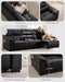 Electric Reclining Sectional Couch, Power Recliner Sofa W/Usb & Type-C Charging Ports and Cup Holders, Leather Reclining Sofa for Living Room, Home Theater