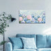 Blue Pink Hydrangea Canvas Wall Art - Large Giclee Floral Canvas Prints, Abstract Flower Wall Decor, Farmhouse Coastal Botanical Wall Art for Living Room Bedroom Bathroom Kitchen Office, Ready to Hang (Hydrangea, 20X40Inch)