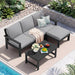 HDPE Outdoor Sectional with Ottoman & Coffee Table