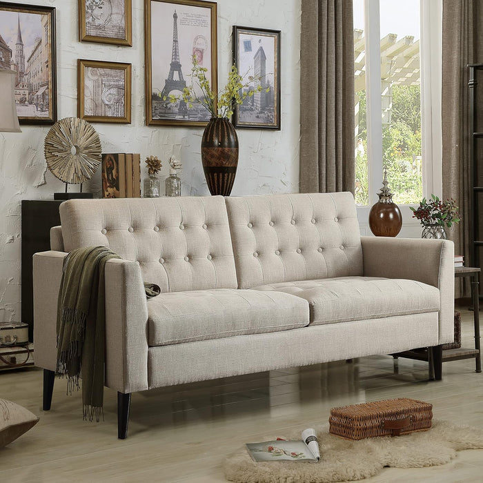 Modern Beige Loveseat for Small Spaces