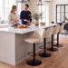 Adjustable Upholstered Bar Stools Set of 3,360° Swivel Counter Height Chairs with Soft Cushioned Seat & Stable Metal Base for Kitchen Island,250 LBS Capacity,Easy Assembly,Beige