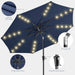 9FT Solar Patio Umbrella, 45° Easy Tilt Outdoor Table Umbrella