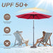 9 Ft Patio Umbrella with Push Button Tilt and Crank System - UV Resistant Polyester Fabric, Outdoor Table Umbrella, Yard Umbrella, Market Umbrella with 8 Sturdy Ribs - Red