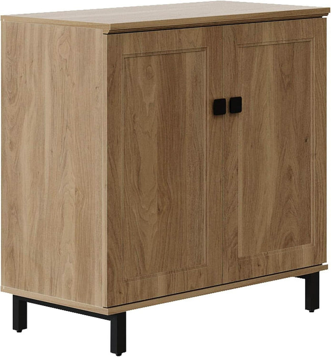 Buffet Sideboard Cabinet Farmhouse Modern 2 in 1 Storage Cabinet with Adjustable Shelves for Kitchen, Coffee Bar, Living Room, Oak