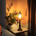 Small Tiffany Style Table Lamp Orange Bark Stained Glass Lamp 14 Inch