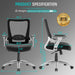 Office Chair, Ergonomic Computer Desk Chair, Sturdy Executive Task Chair - Adjustable Lumbar Support, Flip-Up Arms, Tilt Function, Comfy Wide Seat, Swivel Mesh Home Office Desk Chairs (Black)