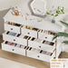 47" White Dresser for Bedroom with 7 Drawer & Metal Handles