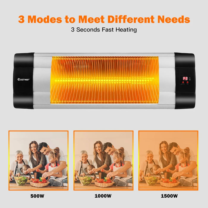 1500W Infrared Patio Heater Remote Control 24H Timer