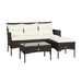 3 Pieces Patio Furniture Sectional Set with 5 Cozy Cushions