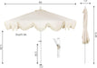 UMB1001 Collins 9 Ft. Classic Cottage Tassel Market Patio Umbrella with Auto-Tilt, Crank, Wind Vent and UV Protection
