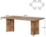 63-Inch Dining Table for 4-6, Farmhouse Kitchen Table with Large Tabletop, Rectangular Dinner Eating Table for Dining Room, Living Room, Kitchen, Light Oak Brown