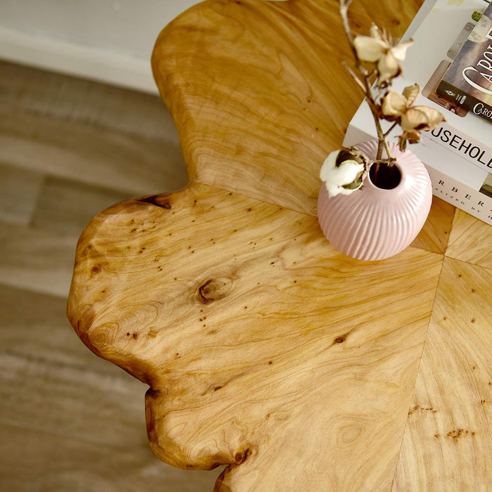 Live Edge Cedar Coffee Table 32" W X 32" D X 20.5" H Rustic round Table for Living Room, Patio, Bedroom, Home Office