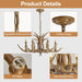 Six Light Antler Chandelier With Durable ResinComposite