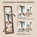 Rustic Floor Full Length Mirror Wood Frame, 56"X21" Brown Mirror
