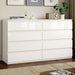 White Wood Dresser for Bedroom with 8 Drawer 55" Wide