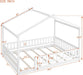 Full Size White SolidWood House Bed IndustrialGrade
