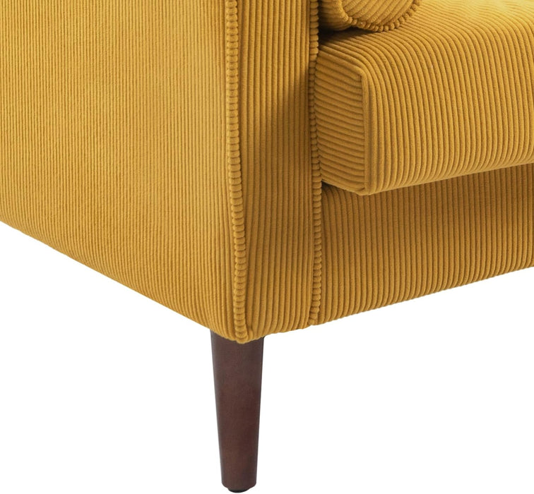 Oversized Accent Chair Set of 1, Corduroy Fabric Mid Century Modern Armchair with Large Seat for Living Room Bedroom Reading
