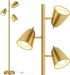 Tree Floor Lamp with 3 Light Bulbs, Standing Tall Pole Lamps for Living Room Bedroom Office, Reading Stand up Lamps with 3 Adjustable Arms, Brushed Gold