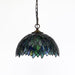 Stained Glass Style Plug in Hanging Lamp Multicolor Leaf 180 Inch