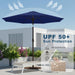11FT Patio Umbrella, Outdoor Umbrella with with 8 Sturdy Fiberglass Ribs,Market Table Umbrella with Push Button Tilt and Crank,Suit for Backyard,Garden,Pool,Deck(Navy)