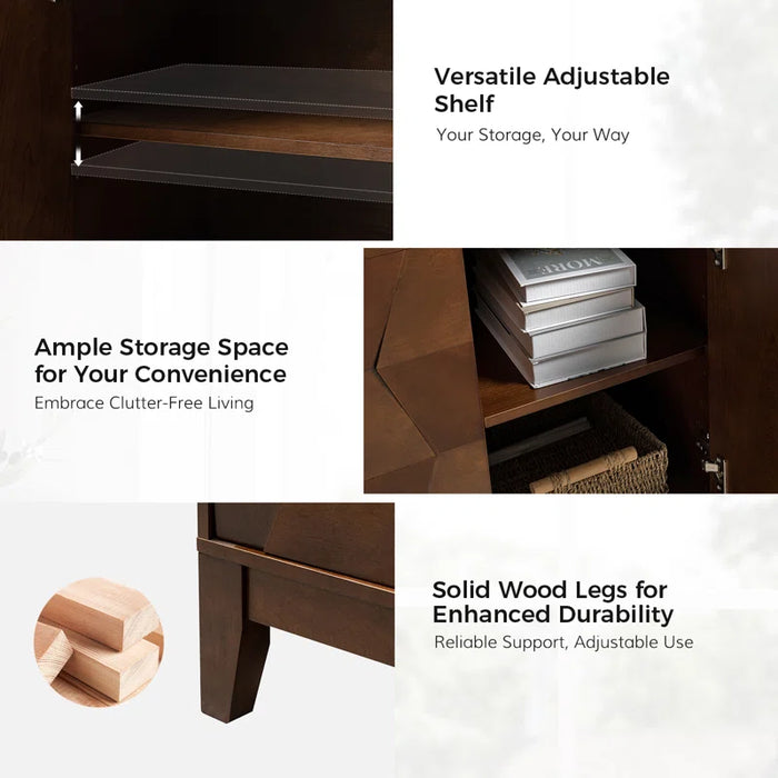 Sara 30.6" Contemporary 2 - Door Storage Cabinet with Adjustable Shelves